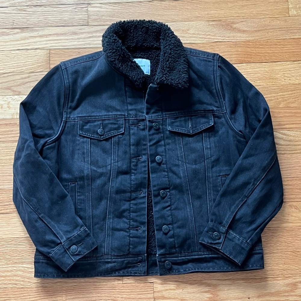 Old Navy lined black denim jacket